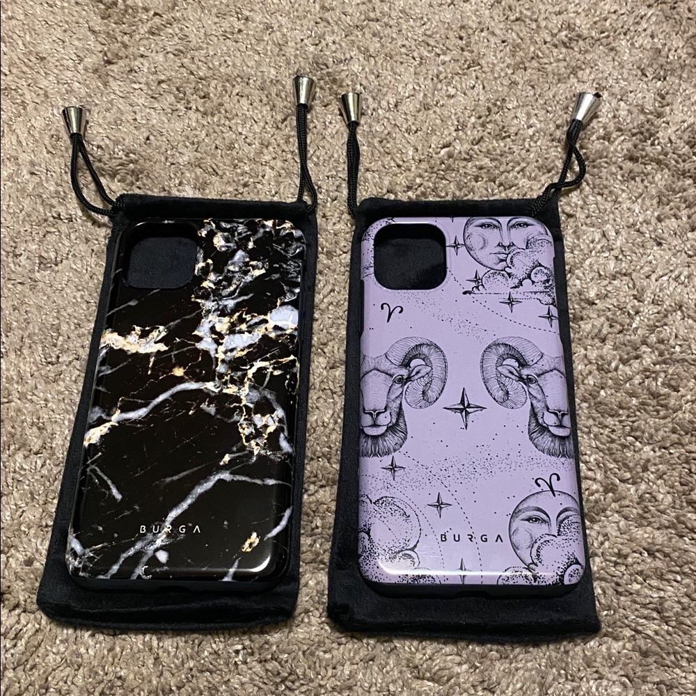 NEW Burga Black Marble and Purple Zodiac IPhone 11 Pro Max Cases